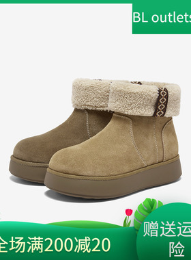 【踏雪牧歌】百思图2025冬新款厚底雪地靴户外保暖女短靴F1071DD5