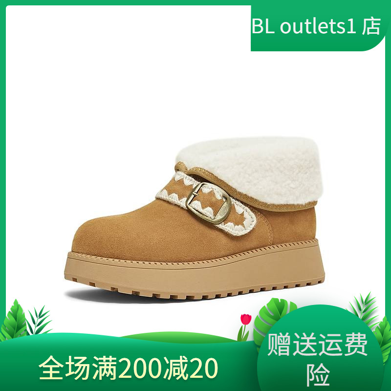 天美意复古厚底加绒保暖雪地靴女棉鞋短靴2025冬新款KXD52DD5