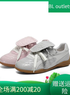 百丽Belle女鞋子复古德训鞋女2025春季休闲运动小白板鞋B2468AM5