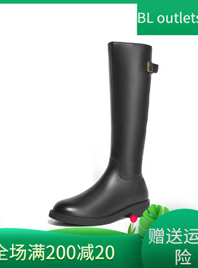 森达骑士靴女2024年冬季新款商场同款气质过膝长筒靴XEN01DG4