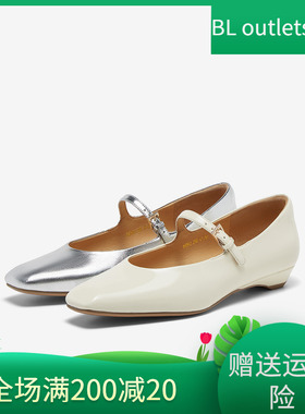百思图2025秋季新款法式纯色玛丽珍鞋方头粗跟女浅口单鞋A9393CQ5