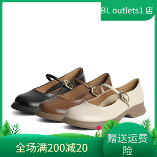 女2024新款 晚晚鞋 百丽复古玛丽珍鞋 秋季 B7T1DCQ4 女鞋 子浅口单鞋