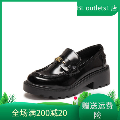 思加图英伦增高一脚蹬乐福鞋女