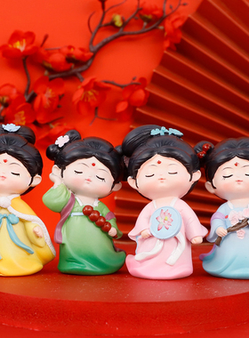 唐宫夜梦桌面小摆件树脂古风