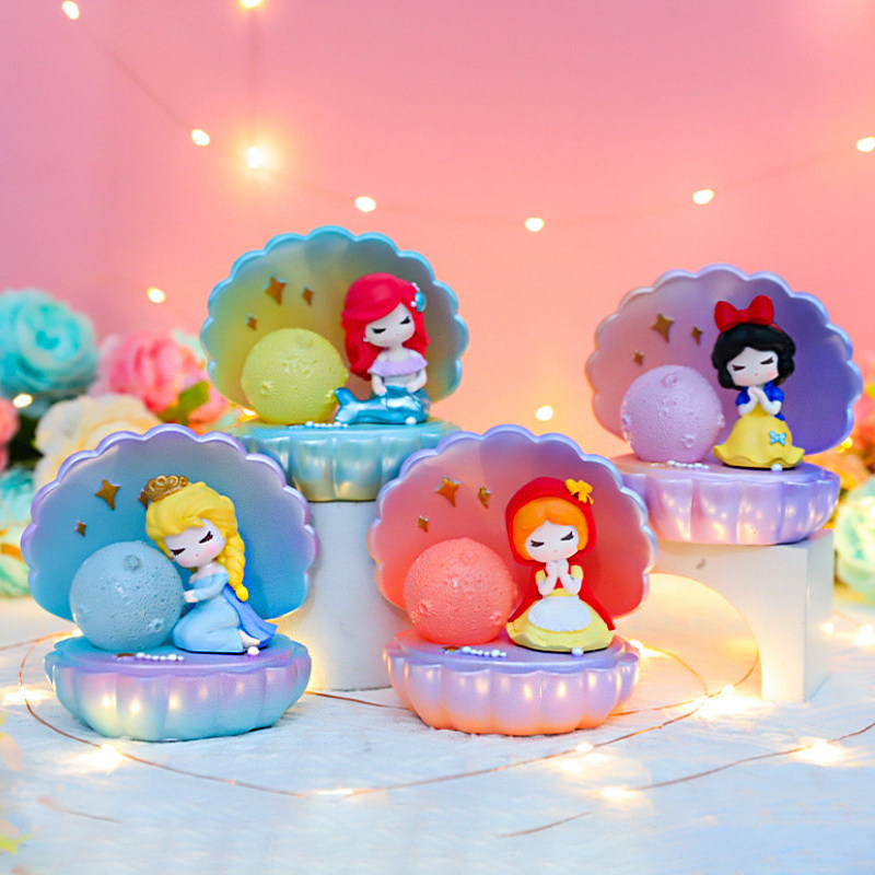 少女心ins公主夜明珠贝壳星星灯珠光卡通小夜灯摆件创意生日礼物