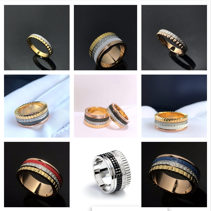 欧美时尚明星同款新款转动齿轮镶钻戒指转运戒指ins个性情侣环指