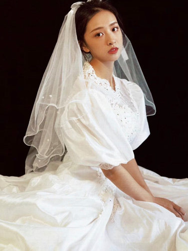 古着vintage古董婚纱复古泡泡袖