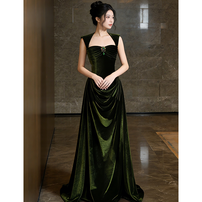 法式复古感轻奢绿色礼服裙气质高级感宴会晚装新娘订婚结婚敬酒服,女装/女士精品,礼服/晚装,淘宝优惠券,粉丝福利购,淘宝优惠卷