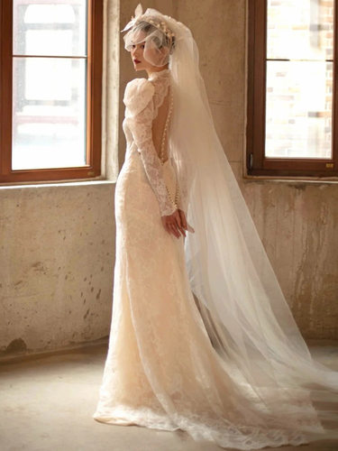 雅赏复古蕾丝高级感轻婚纱