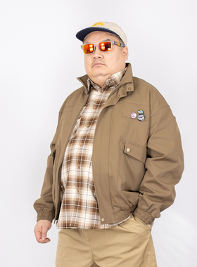 K叔 春季美式复古立领徽章夹克男春秋工装风宽松百搭哈灵顿外套