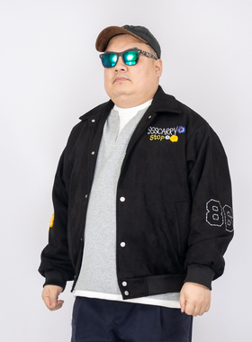 K叔 春季美式复古风刺绣字母夹克男宽松棒球服外套潮流