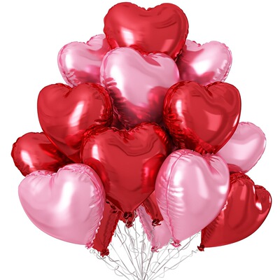 HAPPY VALENTINE'S DAY 情人节红粉爱心气球套装