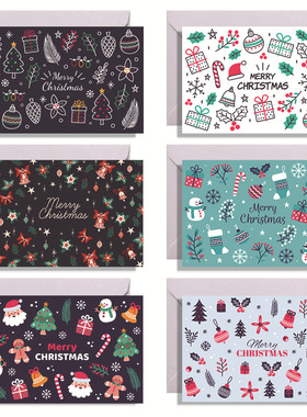 MERRY CHRISTMAS圣诞节小卡片小贺卡+信封+贴纸 DX682