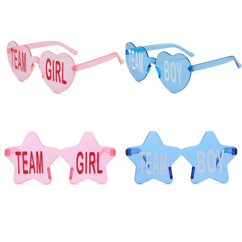 TEAM BOY GIRL 宝宝性别揭示迎婴派对眼镜 GENDER REVEAL