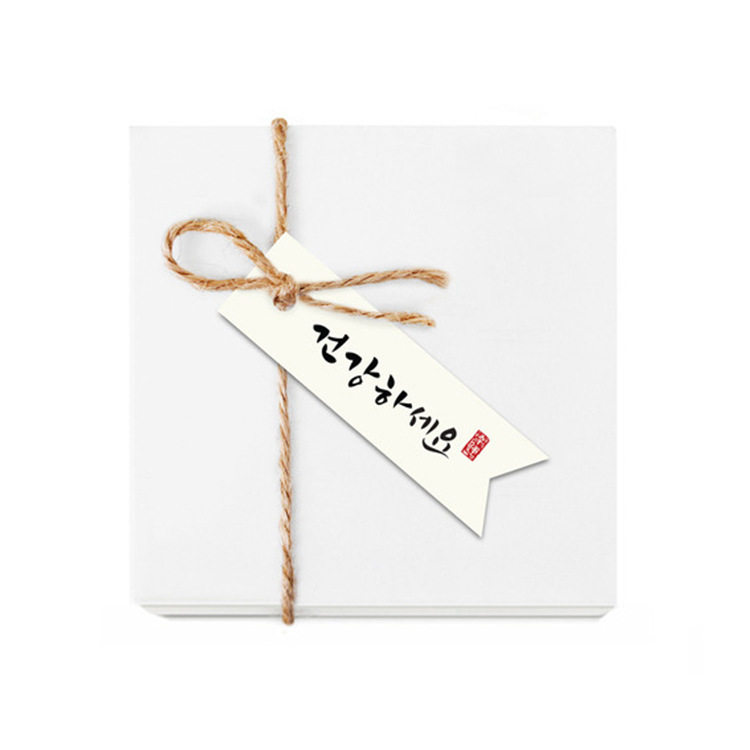 吃好喝好身体健康韩语祝福小卡片包装装饰燕尾吊牌50个