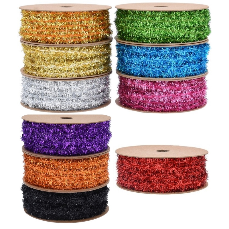 包装带装饰带圣诞彩金葱毛条彩带