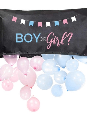BOY OR GIRL 宝宝性别派对迎婴派对气球袋 GENDER REVEAL