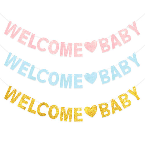 迎婴闪闪纸质拉旗WELCOMEBABY