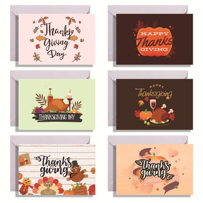 THANKS GIVING感恩节小卡片小贺卡+信封+贴纸 DX485