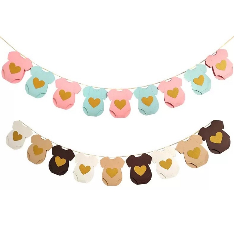 BOY OR GIRL 宝宝性别揭示迎婴派对纸质衣服拉花 BABY SHOWER