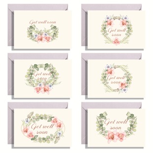 GET WELL SOON早日康复小卡片小贺卡+信封+贴纸 DX517