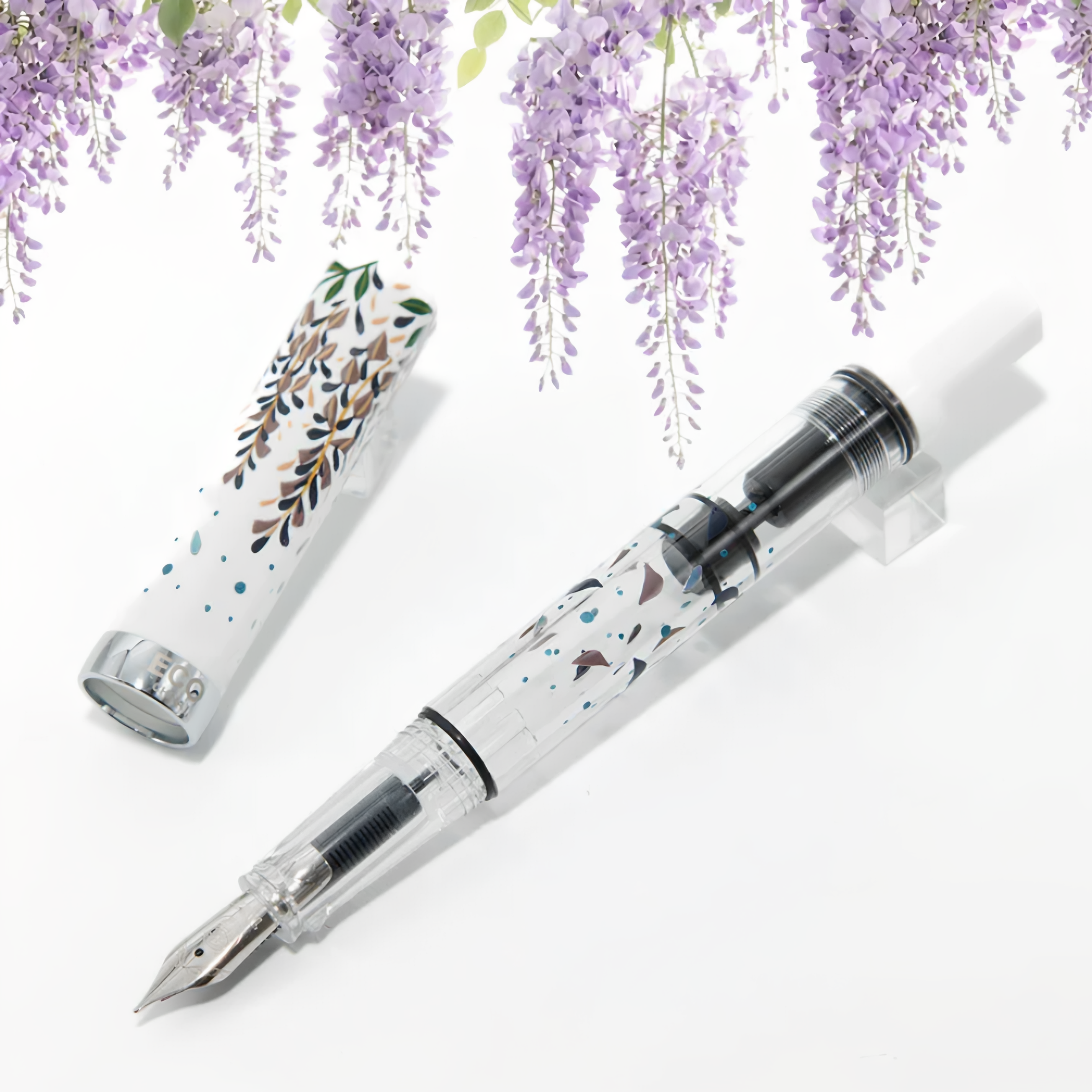 日本 Bungubox bbx 三文堂TWSBI 螺钿彩绘 紫藤花 钢笔