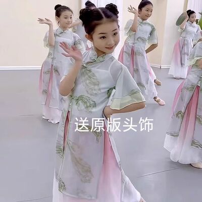 儿童古典舞演出服小月儿冠玉舞蹈