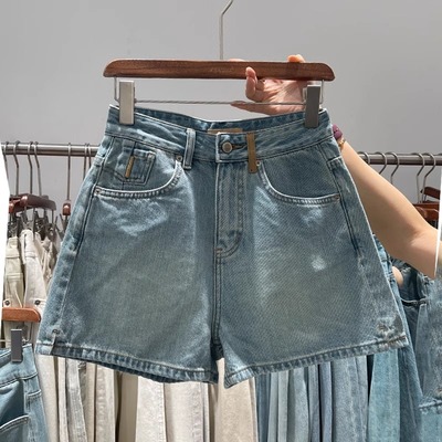 韩版巴布2025夏季牛仔短裤女高腰宽松阔腿长腿轰炸机显瘦辣妹热裤