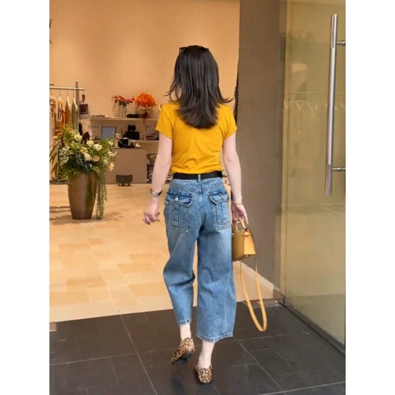 小个子弯刀牛仔裤女夏薄款高腰2026超火八分裤显瘦宽松新款阔腿裤