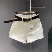 女 洋气舒适热裤 欧货2026年春夏新款 简约通勤百搭显瘦纯色牛仔短裤