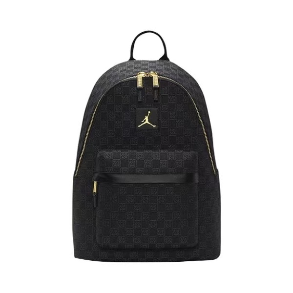 字母满印品牌标识大容量拉链开合双肩包 棋盘格双肩包FJ6784-010