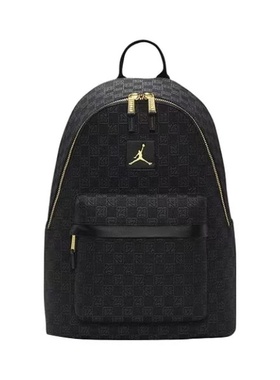 字母满印品牌标识大容量拉链开合双肩包 棋盘格双肩包FJ6784-010