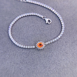 彩蓝宝手链，925银，4 x5mm，看到实物你会更爱