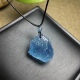 天然冰 透体海蓝宝原石吊坠 搭配皮绳520海蓝宝项链男女补水
