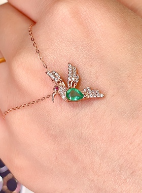 哥伦比亚祖母绿吊坠，主石4X6 mm520礼物情人节礼物