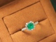 1.10克拉天然祖母绿戒指微油Vivid green 40分梯方圆钻组合镶嵌母