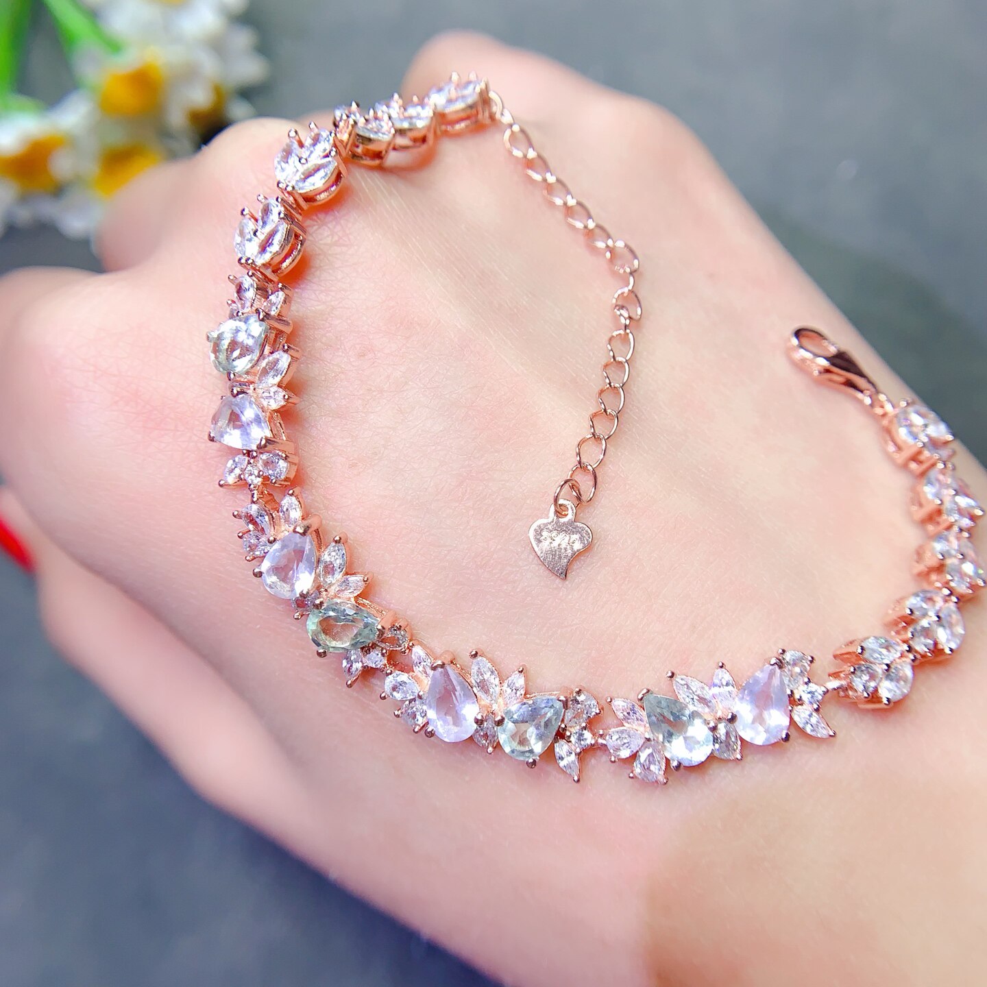 天然 粉晶手链纯净体 高品质，精致高级感s925银 尺寸4×6,珠宝/钻石/翡翠,手饰,淘宝优惠券,粉丝福利购,淘宝优惠卷