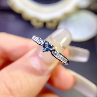 【地质大学】托帕戒指到货，颜色超深，晶体全净火彩爆闪，主石心