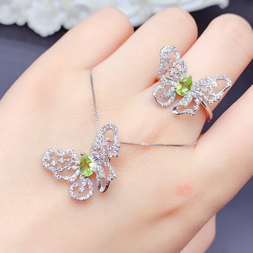 橄榄石套装，尺寸4*6mm