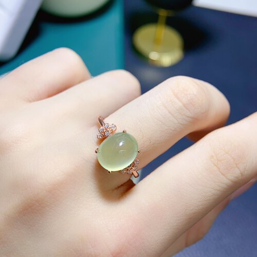 金葡萄石戒指 ，925银精工镶嵌，主石9*11mm