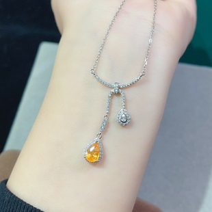 天然芬达项链 7mm颗颗精品s925纯银精工镶嵌 高净度火彩爆闪5