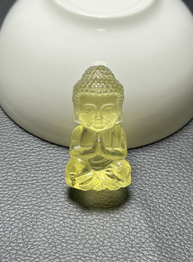 情侣天然黄水晶小如来佛吊坠摆件