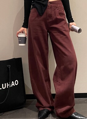 2024秋冬季新款腰头不规则镰刀裤阔腿宽松休闲百裤搭高腰显瘦女潮