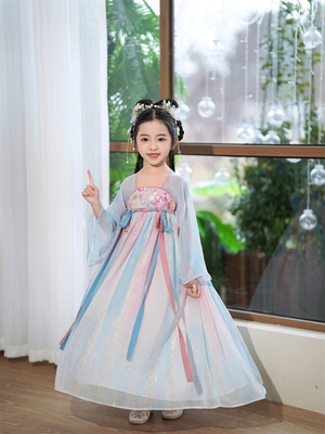 锦仙瑶新款琼花女童汉服襦裙中国风古装儿童汉服套装国风唐装