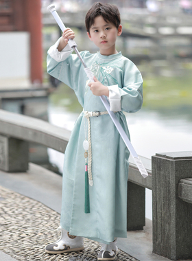 锦仙谣‧兰曲中秋节男童汉服春秋装新款国风古风帅气演出服唐装