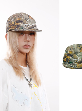 BEAMLIFE25AW原创设计速干树叶迷彩短檐抽绳户外鸭舌平檐棒球帽秋