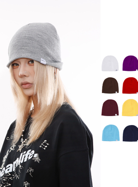 BEAMLIFE25AW原创韩版秋冬保暖纯色包头护耳针织冷帽子男女毛线帽