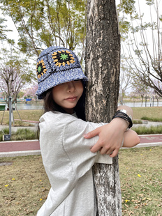 【花有花的来意】手工编织镂空透气遮阳修饰脸盆帽子男女渔夫帽夏