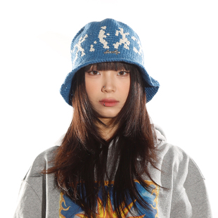BEAMLIFE24A/W秋冬手工针织人物提花盆帽子男女韩里韩气渔夫帽潮