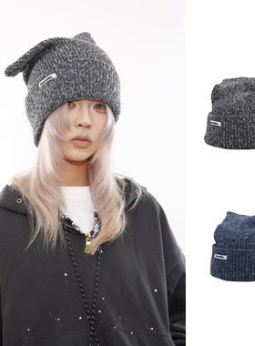 BEAMLIFE25AW秋冬原创韩版日系针织帽子男女帽耳朵不规则毛线帽潮